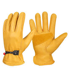 Yellow leather gloves D